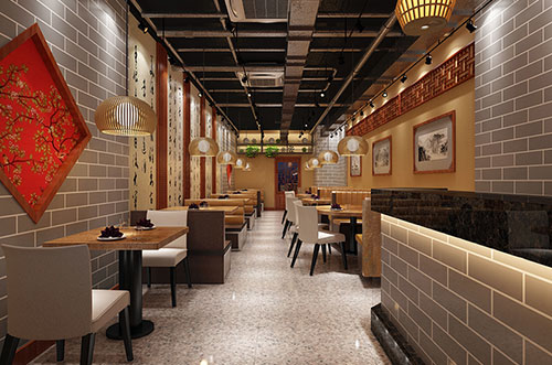 东坑镇传统中式餐厅餐馆装修设计效果图